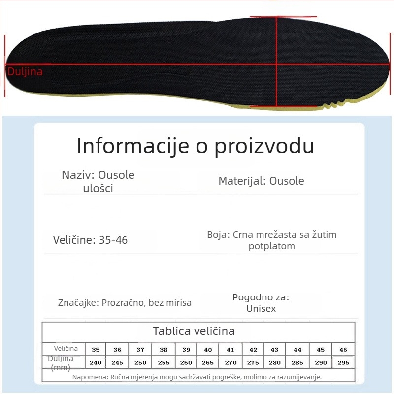 OSOLEI premium ulošci za cipele s antibakterijskim mirisom i apsorpcijom znoja, podižući cijeli ulošak za udobnost cijeli dan