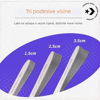 Nevidljivi ulošci za povećanje visine za ženske platnene tenisice; puni ulošci, mekani za dulje stajanje; debeli za Martine čizme; lagani za muškarce