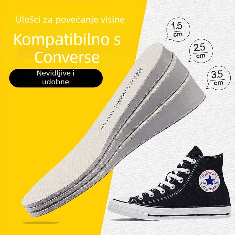 Nevidljivi ulošci za povećanje visine za ženske platnene tenisice; puni ulošci, mekani za dulje stajanje; debeli za Martine čizme; lagani za muškarce