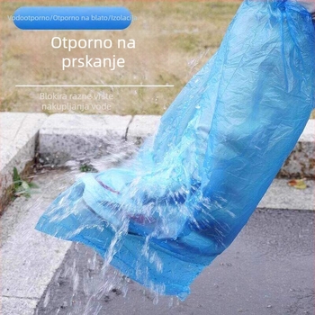 Jednokratne zaštitne navlake za kišne cipele, vodootporne, protuklizne, prozirne plastične, debele i otporne na habanje, visoki cilindrični dizajn