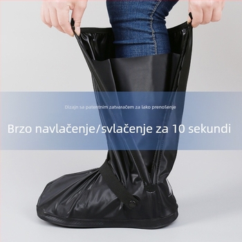Yubeijia Vodootporne visoke navlake za cipele muškarcima i ženama, debeli, otporni na habanje, protuklizne
