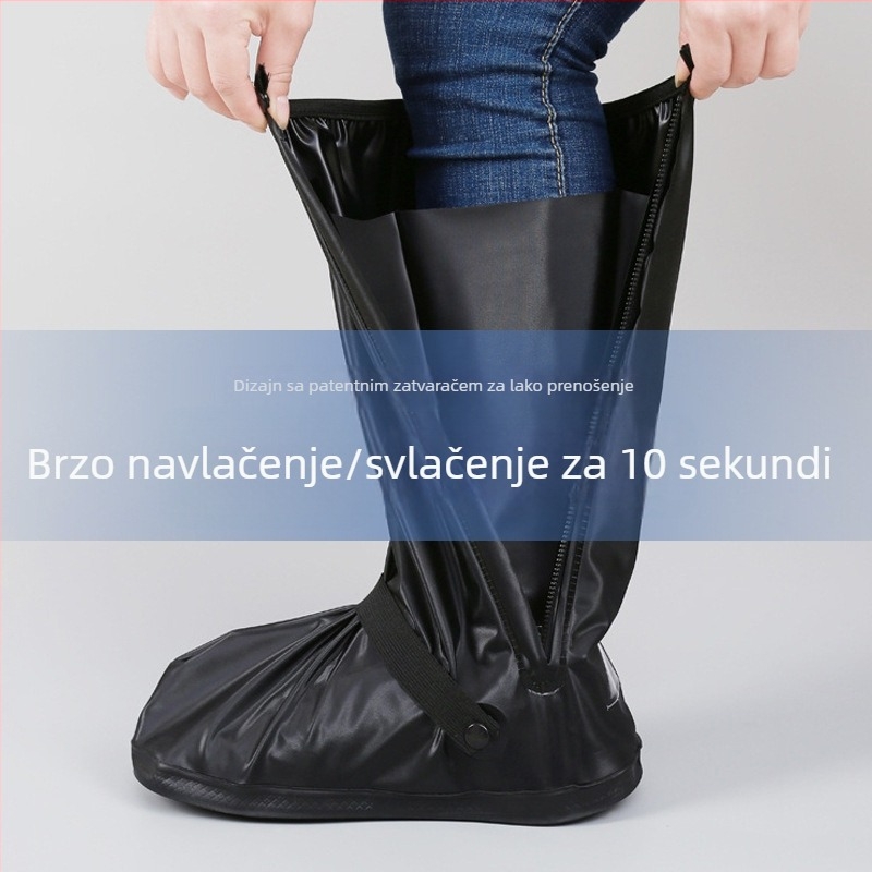 Yubeijia Vodootporne visoke navlake za cipele muškarcima i ženama, debeli, otporni na habanje, protuklizne