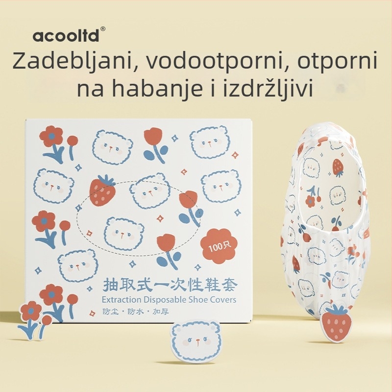 Jednokratne unutarnje navlake za cipele, debelih zidova, za odrasle, djecu i studente, tiskane plastične navlake za cipele, navlake za goste, vodootporne