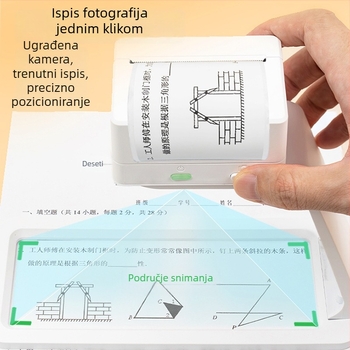 Printer za ispravljanje grešaka za učenike osnovne, srednje i gimnazije, USB termalni pisač, format papira 57×150 mm, 180 g, 12000 mAh