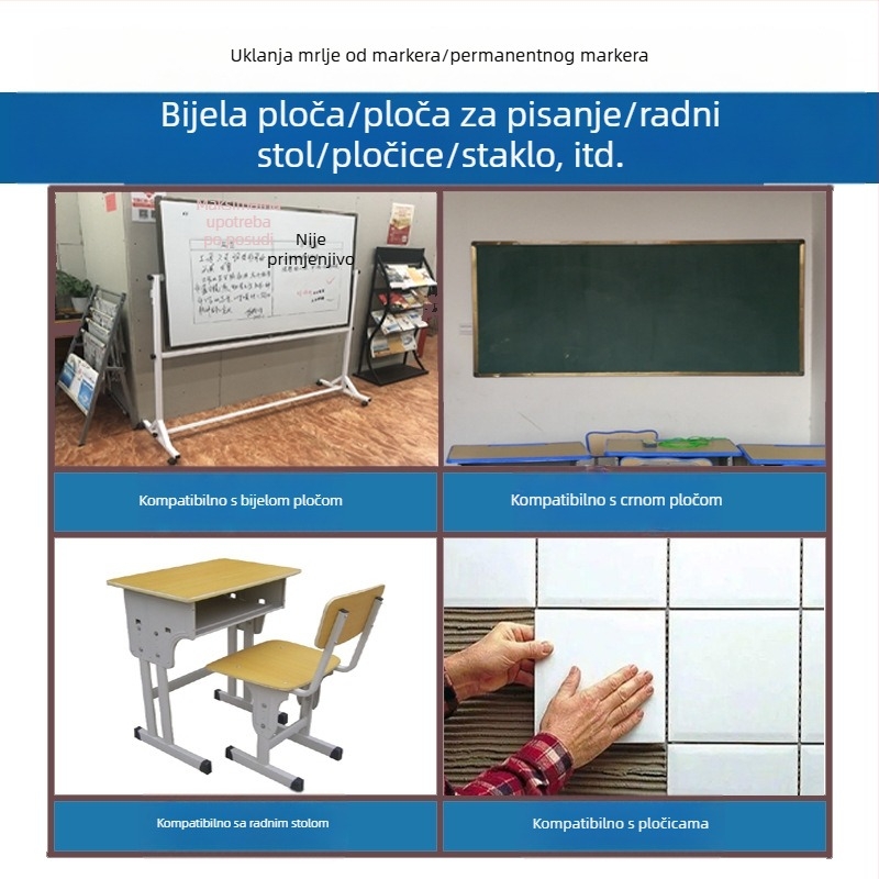 Bulk čistač bijele ploče 100 ml za uljne markere i gumicu za brisanje