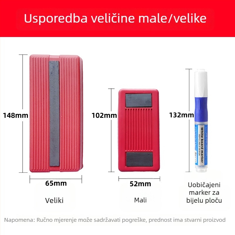 Magnetska gumica za bijelu i crnu ploču, kvalitetan model za djecu, kućna upotreba, male i velike veličine, s flis tkaninom, bez prašine, magnetsko prianjanje