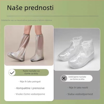 Jednokratne navlake za cipele za kišu, vodootporne, protuklizne, debele i otporne na trošenje, za odrasle i djecu, dugi
