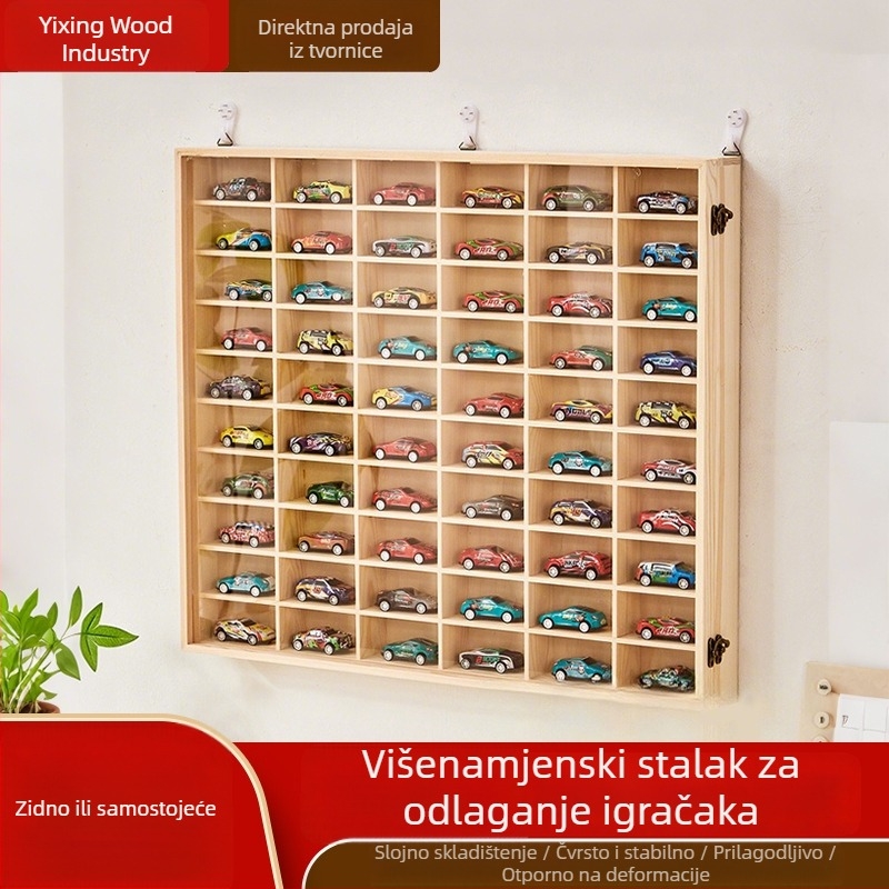 Na skladištu: drveni zidni stalak za modele automobila, 6 razina, 1:60, američki kamion