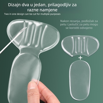 Gel 2-u-1 ulošak za petu za visoke potpetice – mekano ublažavanje, samolijepljivi T-typ, polu veličina