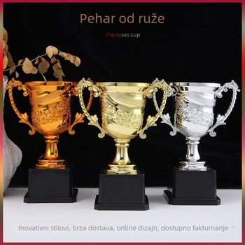 Trofej bez poklopca s ružom — mala medalja za djecu, vrtići i prosvjetne ustanove