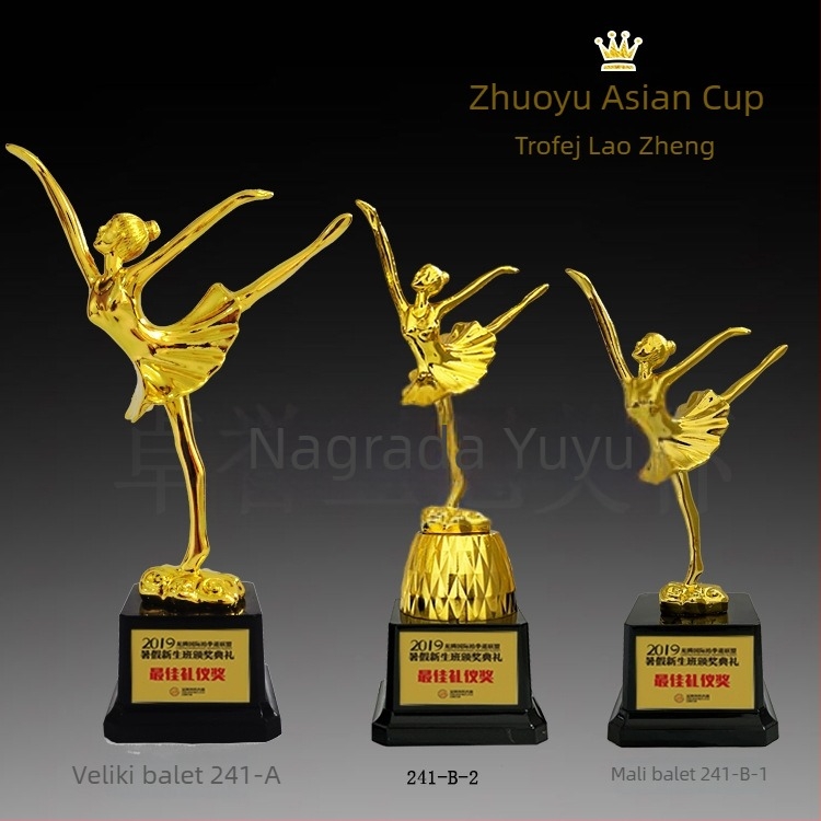 Plastični plesni trofej za natjecanje latinskog baleta – zlatna figurica, nagrada, suvenir