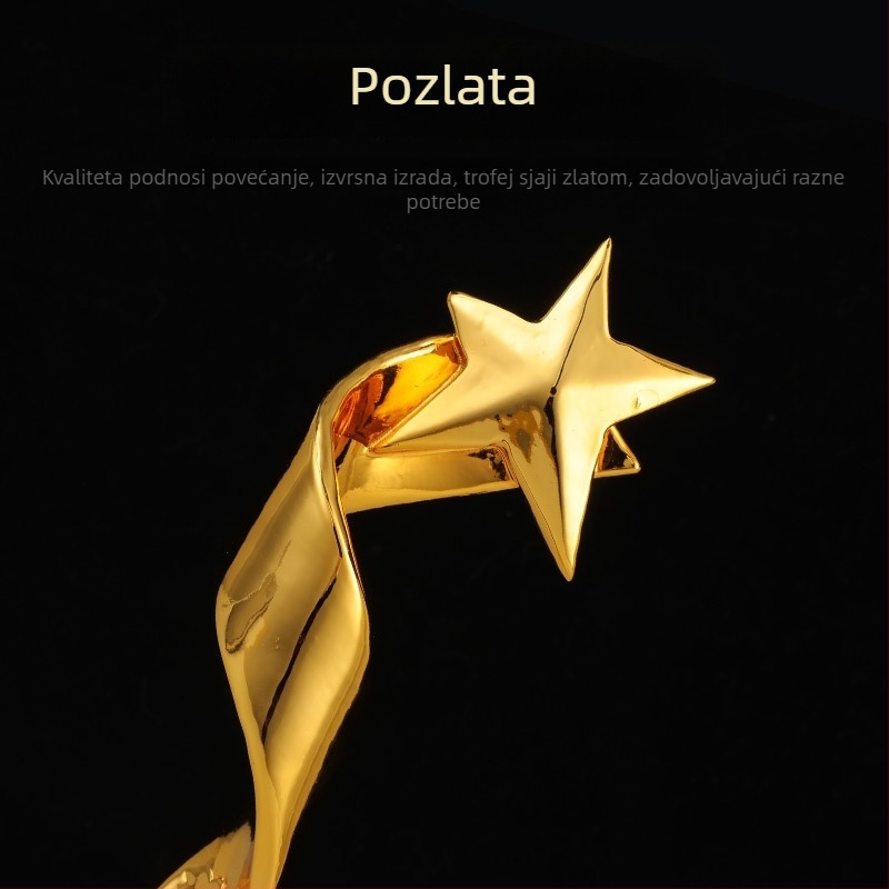 Klasična kreativna kristalna resin trofeja za poslovne natjecanja – poklon, ukrasni suvenir s petokrakom zvijezdom
