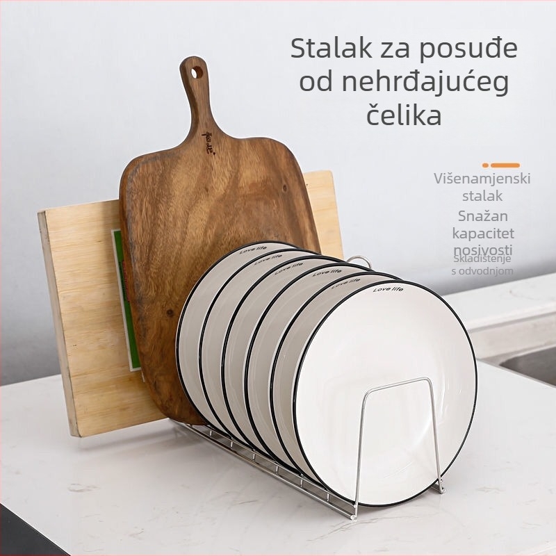 Stalak od nehrđajućeg čelika za zdjele i ploče sa odvodom