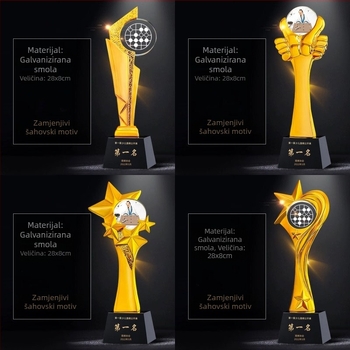 Prilagođeni kristalni trofej za turnire društvenih igara – Go, šah, Gomoku i dama, vrhunski suvenir