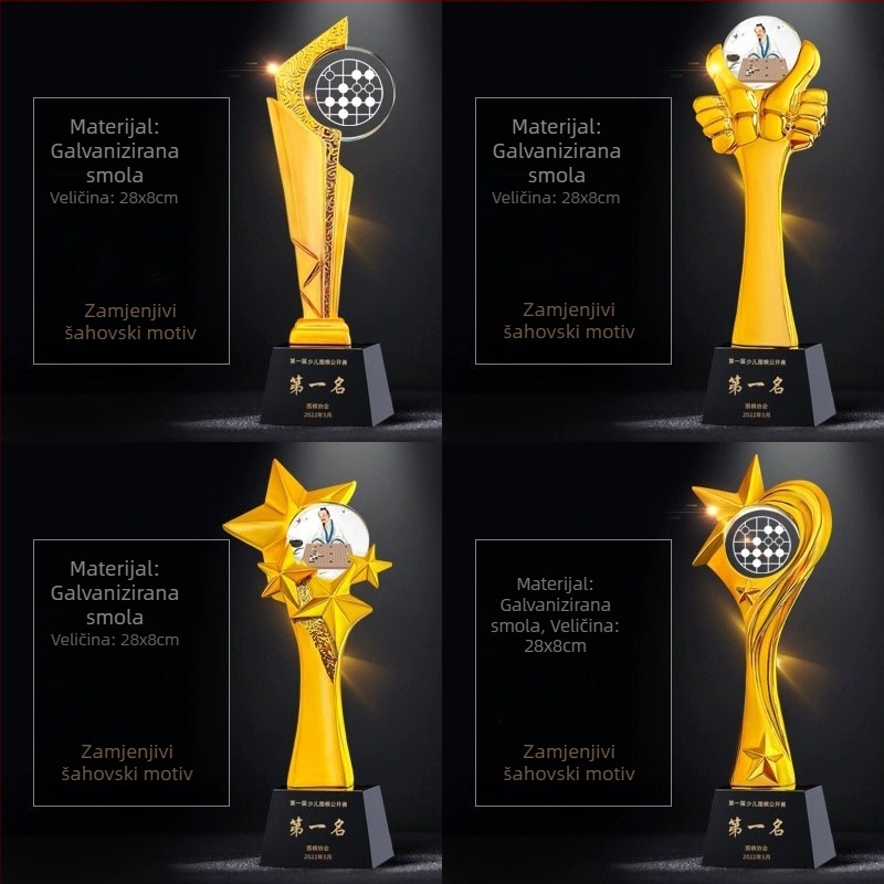 Prilagođeni kristalni trofej za turnire društvenih igara – Go, šah, Gomoku i dama, vrhunski suvenir