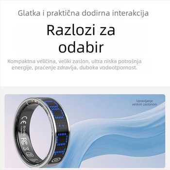 Inteligentni prsten za praćenje srčanog ritma i zdravlja, Bluetooth veza, daljinsko upravljanje i višenamjenski zaslon