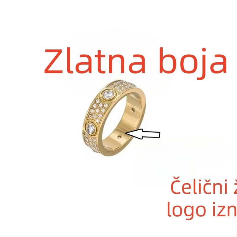 Prsten za par od titan čelika sa širokim i uskim dizajnom, ružičasto zlato završna obrada, modni nakit za žene