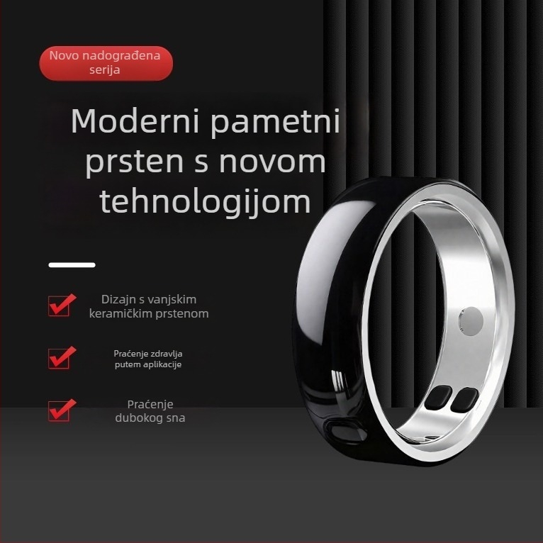 R8 pametni prsten od karbonskih vlakana s praćenjem srčanog pulsa i zasićenja krvi kisikom u realnom vremenu, za sport i fotografiranje