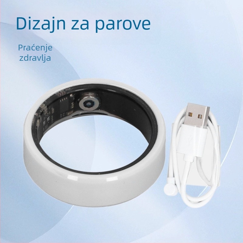 Keramički pametni prsten s mjerenjem srčane frekvencije, kisika u krvi, praćenje sna, brojanje koraka i daljinsko upravljanje kamerom