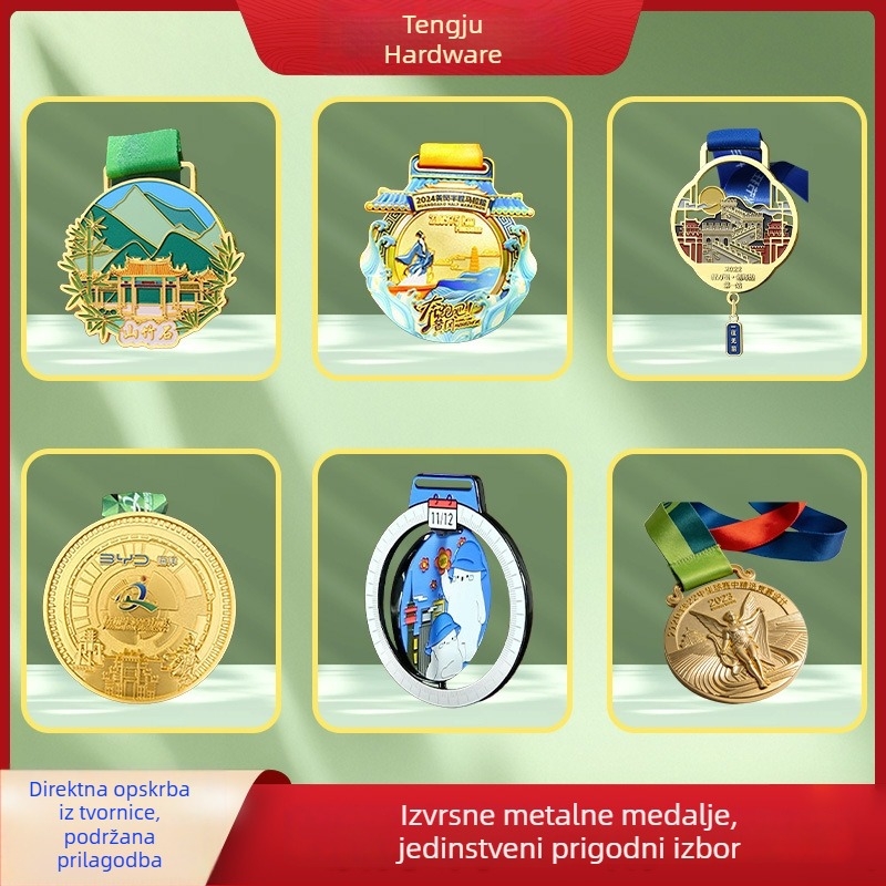 Prilagođene metalne medalje za maratonska natjecanja, nagradne medalje s emajliranim reljefom