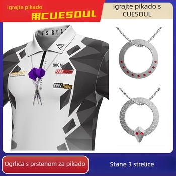 CUESOUL Beast Darts od wolframovog čelika, ogrlica s prstenom za dartove, duljina lančića 80 mm, 3 darta, otporno na hrđu i izdržljivo