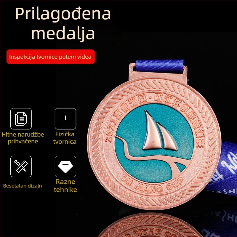 Prilagođena metalna medalja za maraton i planinarenje s reljefnim dizajnom – zlatna, srebrna i mesingana