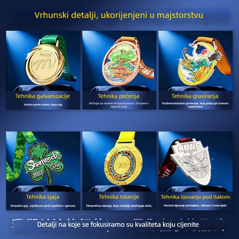 Prilagođene medalje za maraton, metalne nagrade i memorijalne pločice