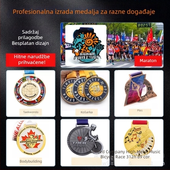 Prilagođene metalne medalje za maraton, školska natjecanja u trčanju i sportske događaje