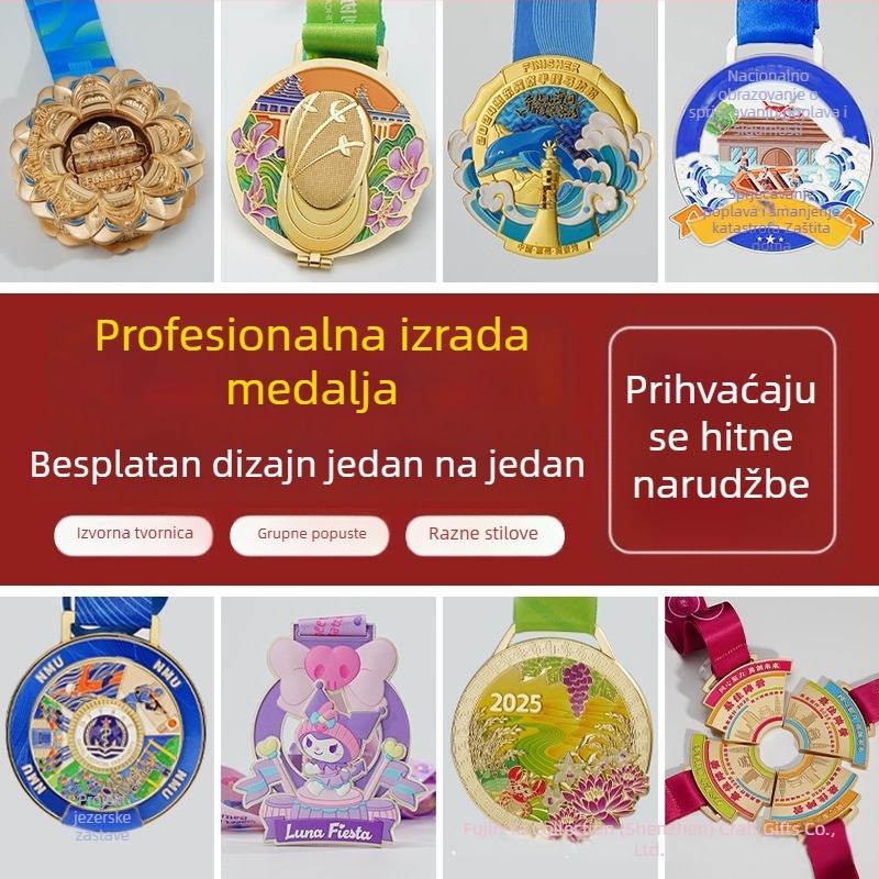 Metalna medalja za školska sportska natjecanja – trčanje i vožnja biciklom – timski dizajn po mjeri