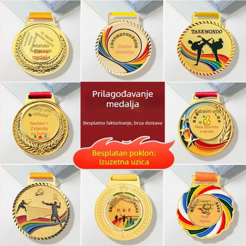 Prilagođena medalja od cinkove legure s emajliranim premazom – maraton, medalja za vrtić i dječja medalja