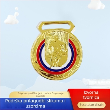 Pozlaćena petokraka memorijalna značka za maraton, školski atletiku, nogomet i košarku