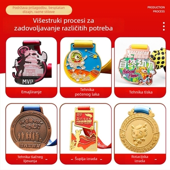 Prilagođena medalja školskog sportskog natjecanja – medalja od aluminijskog legura, 6,5 cm, otisak logotipa, trofej poslovnog tima