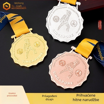 Medalja od cinkove legure s prilagođenim logom, smaltirana, za sportska događanja i poslovna događanja
