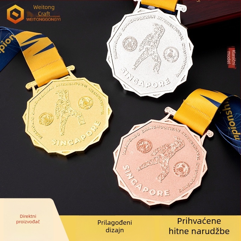 Medalja od cinkove legure s prilagođenim logom, smaltirana, za sportska događanja i poslovna događanja