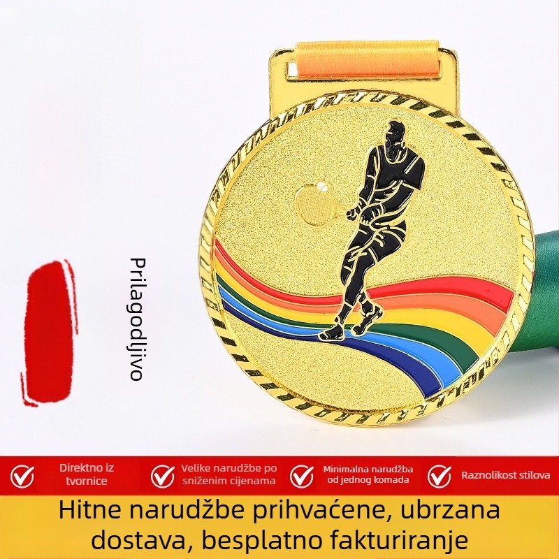 Prilagođena metalna medalja za vrtić i školske sportske događaje – maraton, tenis i druga natjecanja – suvenir