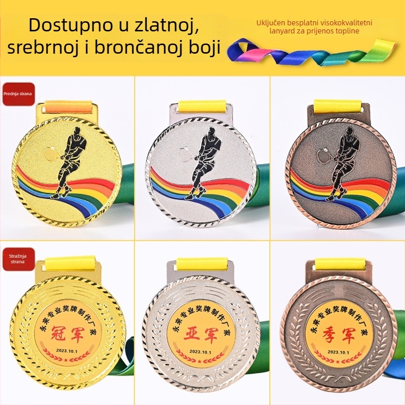 Prilagođena metalna medalja za vrtić i školske sportske događaje – maraton, tenis i druga natjecanja – suvenir