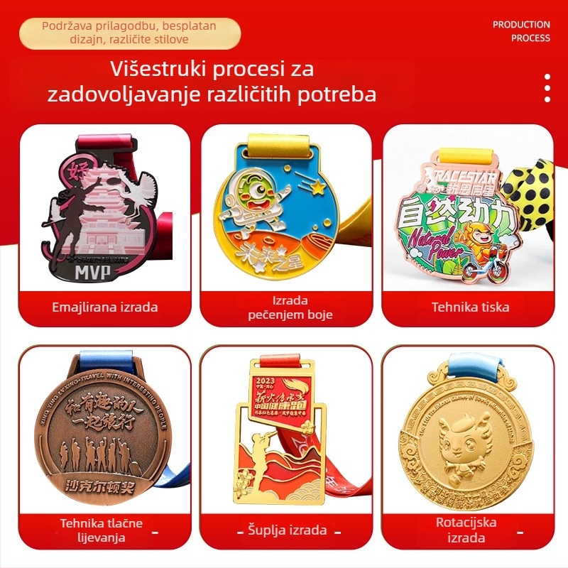 Prilagodba medalja za maraton za sportske događaje – zlatne, srebrne i brončane metalne medalje