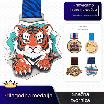 Prilagođene metalne medalje za maraton i školska sportska natjecanja, medalje za natjecanja zlatne, srebrne i brončane boje, prilagođene plakete