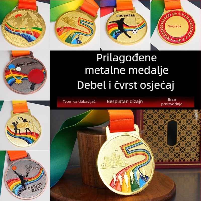 Srebrna medalja za maratone i sportske događaje — prilagodljivo priznanje za korporativne događaje i prigodni novčić