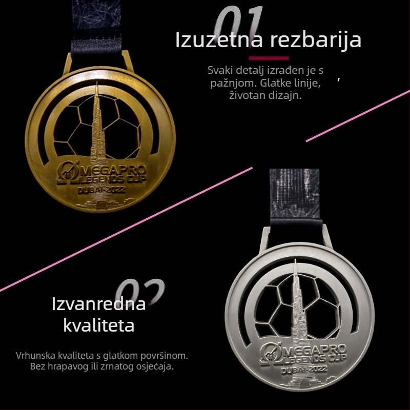 Prilagođena metalna medalja za maraton i košarkaške natjecanja – emajlirana medalja