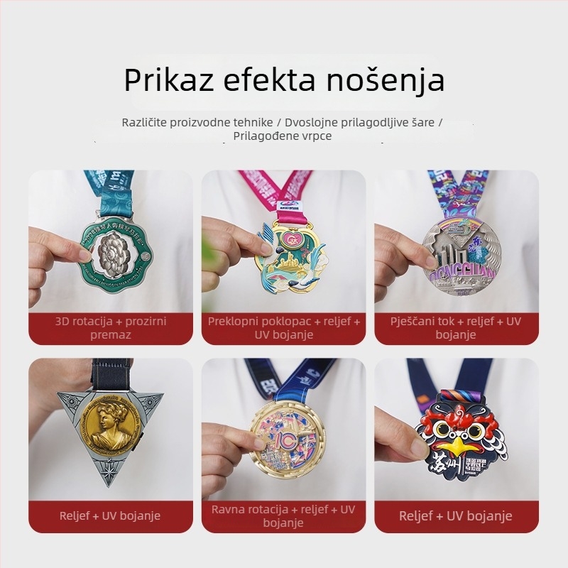 Maratonska rotirajuća medalja s lotosom i digitalnim dizajnom, metalni lakirani dizajn, kreativan dizajn za korporativne događaje