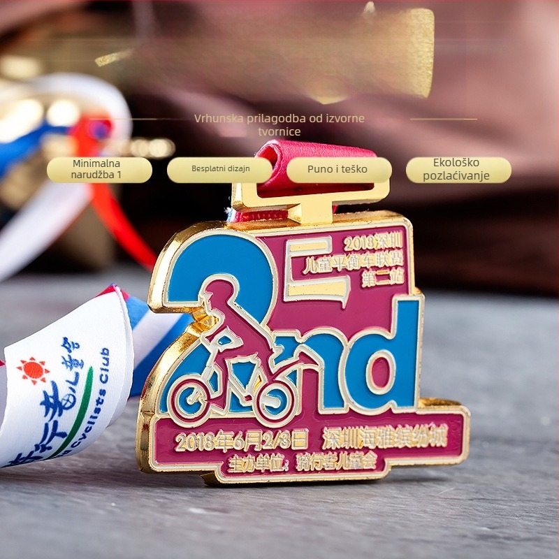 Prilagodljive metalne medalje za maratonske događaje i sportske manifestacije, DIY memorijalne medalje u srebrnoj i brončanoj boji