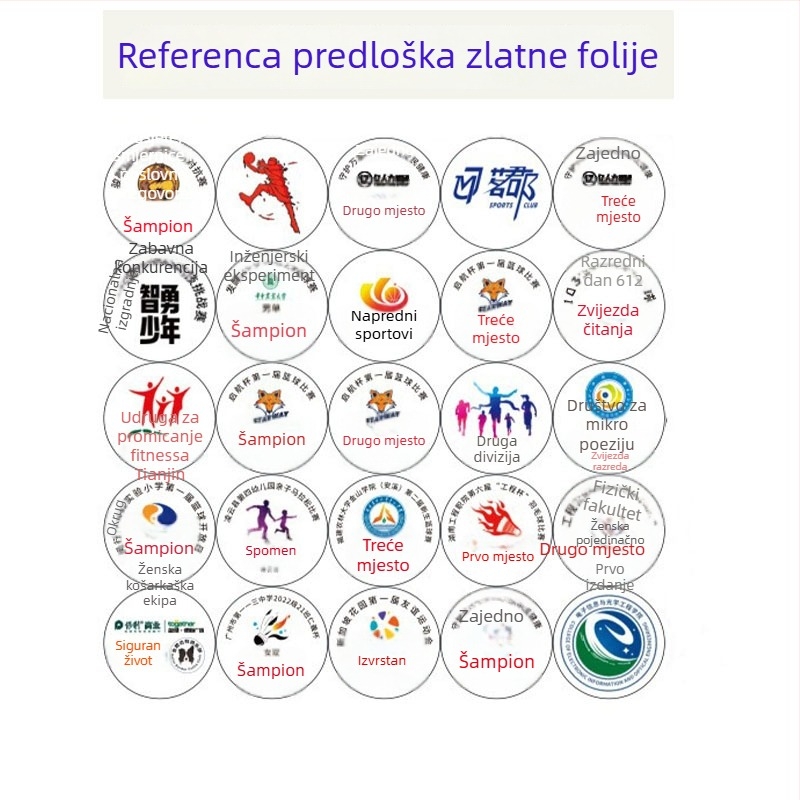 Metalna medalja za utrku s naljepnicom od zlatog folije, nagrada vrtić maratona, prilagodljiva sportska medalja