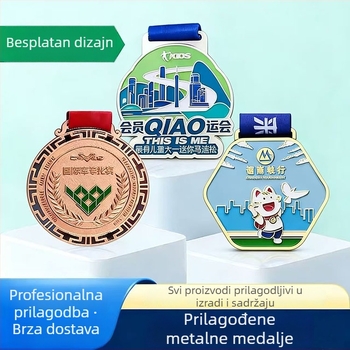 Prilagođena medalja za maraton od cinkove legure s otiskom logotipa