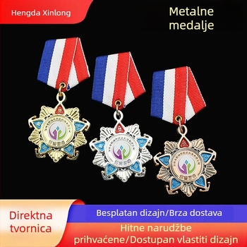 Personalizirana metalna medalja za maraton za školski sportski događaj – cross-country trčanje i biciklizam