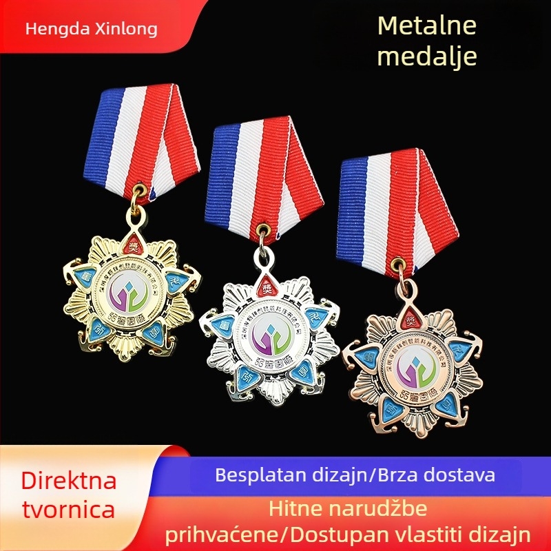 Personalizirana metalna medalja za maraton za školski sportski događaj – cross-country trčanje i biciklizam