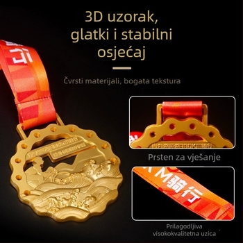 Personalizirane medalje s besplatnim dizajnom za maratone i sportske događaje – zlatne, srebrne i brončane medalje, metalno kačenje