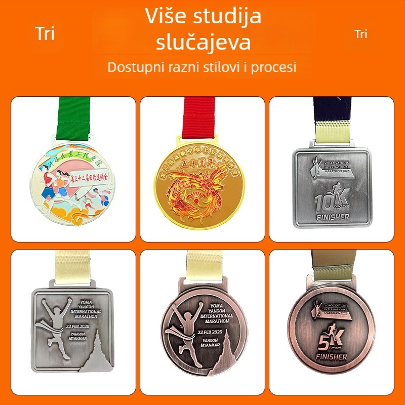 Prilagođene metalne medalje za školska sportska natjecanja, studentske medalje i medalje za maraton