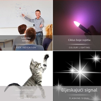 Mini laserska svjetiljka od aluminijske legure s infracrvenim laserom i LED bljeskalicom, pokazivač za ključeve i igračka za mačke