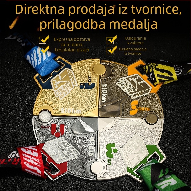 Prilagođene medalje za korporativne i školske maratone: zlatne, srebrne i brončane nagrade, medalje natječaja dizajna